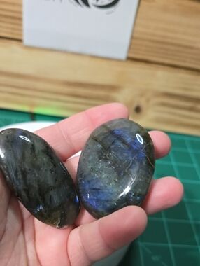 Labradorite Palm Stone set of 2
